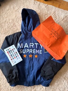 MARTY SUPREME HOODIE BLUE SIZE L COMES WITH AUTHENTIC BAG AND CARD